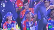 DC head coach Ricky Ponting and director of cricket Sourav Ganguly were seen arguing with the umpire over the number of RR’s overseas players. (Screengrab: X)