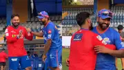 Rohit Sharma meets with Rishabh Pant (credit: Twitter video screen grabs)