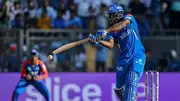 Romario Shepherd during his innings against Delhi Capitals (credit: Twitter)