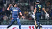 Yash Thakur celebrates Shubman Gill's wicket (Getty Images)