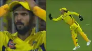 Ruturaj Gaikwad reacts to MS Dhoni dropping Andre Russell's catch (Screengrab: X)