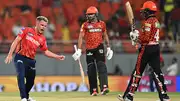 Sam Curran (L) celebrates Abhishek Sharma's (R) wicket (Getty Images)