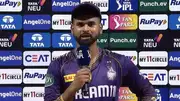 KKR captain Shreyas Iyer in the post-match presentation (Screengrab: X)