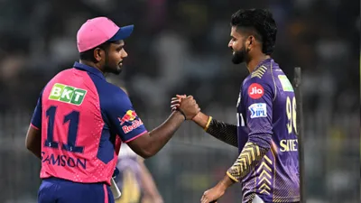 KKR vs RR : राजस्थान के खिलाफ हार के बाद श्रेयस अय्यर पर लगा लाखों का जुर्माना, केकेआर को इस भारी गलती की मिली कड़ी सजा  - shreyas iyer fined for slow over-rate offence against Rajasthan Royals kkr vs rr ipl 2024