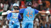 File Photo: India captain Rohit Sharma (right) and veteran batter Dinesh Karthik in this frame. (Getty)