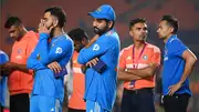 File Photo: India's Virat Kohli (left) and Rohit Sharma cut dejected figures following their defeat in ODI World Cup 2023 final against Australia on November 19. (Getty)