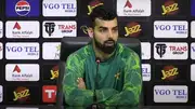 Shadab Khan in the pre-match press conference (Screengrab: X)