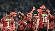 Sunrisers Hyderabad's players celebrates with each other in this frame. (Getty)