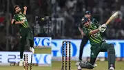 Pakistan captain Babar Azam (right) and pace spearhead Shaheen Afridi in this frame. (Getty)