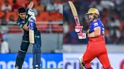 GT skipper Shubman Gill (left) and RCB captain Faf Du Plessis in this frame. (Getty)