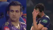 KKR mentor Gautam Gambhir and Mitchell Starc (Screengrab: X)