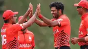 Canada's men's cricket team's players celebrate with each other in this frame. (X)