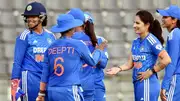 Indian players celebrate a wicket against Bangladesh (BCCI Women, X)