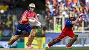 PBKS' stand-in skipper Sam Curran (left) and RCB captain Faf Du Plessis in this frame. (Getty)