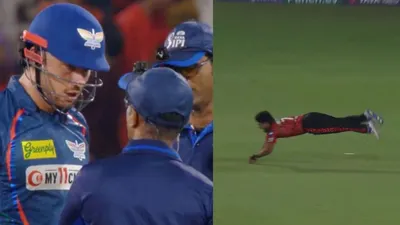 SRH vs LSG IPL Best Catch sanvir singh marcus stoinis fight with umpire watch video