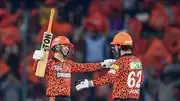 Abhishek Sharma and Travis Head during the run chase against LSG (Getty Images)