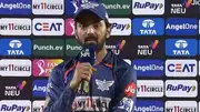 LSG captain KL Rahul in the post-match presentation (Screengrab: X)