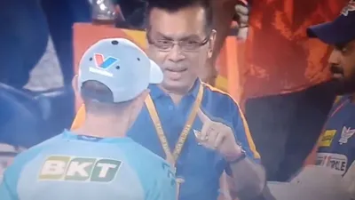 LSG team Owner slammed head coach justin langer kl rahul watch video goes vira after lost against hyderabad LSG vs SRH