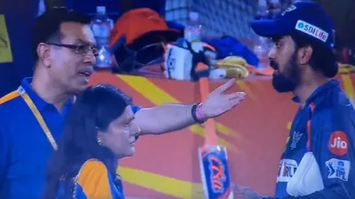 IPL 2024 LSG owner Sanjiv Goenka heated chat with skipper KL Rahul after 10 wicket defeat vs SRH video viral