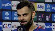 Virat Kohli in the post-match presentation (Screengrab: X)