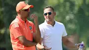 Team India's head coach Rahul Dravid (left) and chief selector Ajit Agarkar in this frame. (Getty)