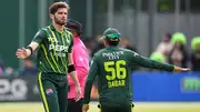 Shaheen Afridi celebrates a wicket with skipper Babar Azam (Getty Images)