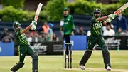 Pakistan skipper Babar Azam in action during Pakistan's 3rd T20I against Ireland. (Getty)