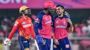 Sanju Samson celebrates Jitesh Sharma's wicket with Yuzvendra Chahal (Getty Images)