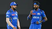 MI skipper Hardik Pandya (right) and superstar batter Rohit Sharma in this frame. (Getty)