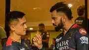 India's football icon Sunil Chhetri (left) and batting maestro Virat Kohli in this frame. (X)