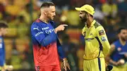 RCB skipper Faf Du Plessis (left) and CSK captain Ruturaj Gaikwad in this frame. (Getty)