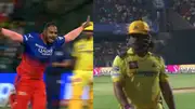 MS Dhoni punches his bat in anger after being dismissed by Yash Dayal in last over drama during RCB vs CSK clash. (Screengrab-X)