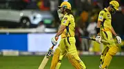 MS Dhoni walks into the ground after Mitchell Santner's dismissal (Getty Images)