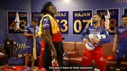 Chris Gayle and Virat Kohli in RCB dressing room (Screengrab: RCB, X)