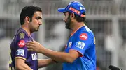 KKR mentor Gautam Gambhir (left) and former MI skipper Rohit Sharma in this frame. (Getty)