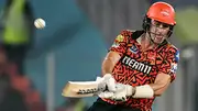 Pat Cummins plays an unorthodox shot against KKR (Getty Images)