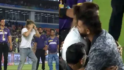 KKR vs SRH : शाहरुख खान से कोलकाता की जीत के जश्न में हुई बड़ी गलती, पहले पकड़ा माथा फिर सुरेश रैना को गले लगाकर मांगी माफ़ी, Video से जानें क्या है मामला? - shahrukh khan biggest mistake after kkr won then he said sorry to suresh raina and hugg him watch video goes viral KKR vs SRH IPL 2024