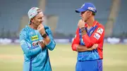 Justin Langer and Ricky Ponting after an IPL match (Photo Credits: BCCI)