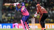 Shimron Hetmyer losing his wicket in Qualifier 2 (Getty)