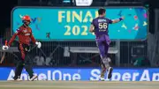 Mitchell Starc celebrates Abhishek Sharma's wicket in IPL 2024 final (Getty Images)