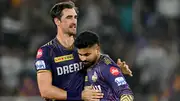 KKR's Mitchell Starc (left) and Shreyas Iyer in this frame. (Getty)