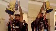 Shreyas Iyer dances with IPL trophy (Twitter screen grab)