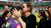 Shah Rukh Khan kisses Gautam Gambhir's forehead after KKR's win in IPL 2024 Final (credit: Twitter)