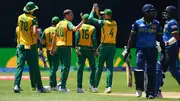 Anrich Nortje celebrates a wicket against Sri Lanka in T20 World Cup 2024 (Getty Images)