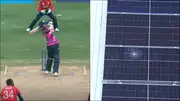 Michael Jones' shot damages the solar panel at Kensington Oval (Screengrab: X)