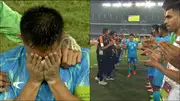 An emotional Sunil Chhetri after his farewell game (Screengrab: X)