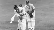 File Photo: Indian cricketer Vijay Hazare (V S Hazare) in action during the England versus India Test Match in Manchester on June 5, 1952. (Getty)