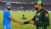 India skipper Rohit Sharma (left) and Pakistan captain Babar Azam in this frame. (Getty)