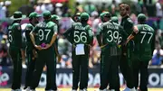 Pakistan's Shaheen Shah Afridi looks on with his teammates during their T20 World Cup 2024 clash against USA on June 6. (Getty)