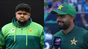 Azam Khan during practice session, Babar Azam after winning the coin toss (Getty Images; Screengrab: X)